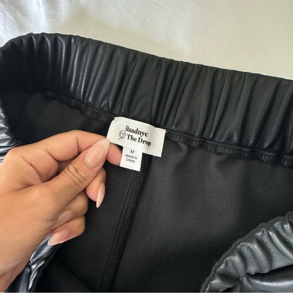 The Drop @Lisadnyc Black Vegan Leather Pull-On Jogger - Picture 7 of 8